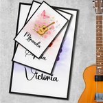 Personalized Guitar Birth Flower Butterfly Music Symbol Canvas Poster Framed Frameless Painting Christmas Birthday Gift for Music Lovers Guitarists