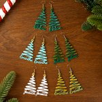 Personalized Christmas Tree Glitter Acrylic Dangle Earrings Christmas Gift for Friends Women