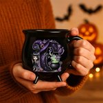 Tasse à café en céramique avec initiale et nom Cadeau d'Halloween pour femmes et enfants