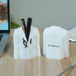 Personalised Doctor Lab Coat Design 3D-Printed Pen Holder with Text Desk Office Decor Birthday Gratitute Gift for Doctors