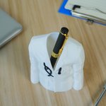 Personalised Doctor Lab Coat Design 3D-Printed Pen Holder with Text Desk Office Decor Birthday Gratitute Gift for Doctors
