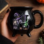Tasse à café en céramique avec initiale et nom Cadeau d'Halloween pour femmes et enfants