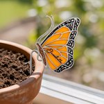 Henkilökohtainen värjätty Monarch Butterfly Bee Suncatcher nimi Garden Pot koristelu Syntymäpäivälahja naisille puutarhurit