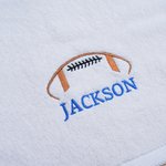 Toalla deportiva personalizada con diseño de balón de fútbol, 100% algodón, superabsorbente, suave y ligera, con nombre bordado Regalo de cumpleaños para los amantes de los deportes de fútbol