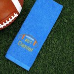 Toalla deportiva personalizada con diseño de balón de fútbol, 100% algodón, superabsorbente, suave y ligera, con nombre bordado Regalo de cumpleaños para los amantes de los deportes de fútbol