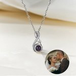 Personalizado Infinito Foto Proyección Zircon Collar con Corazón Dainty Joyería Aniversario Cumpleaños Memorial Gift for Women