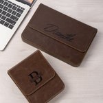 Personalized Retro Initial Name PU Leather Pen Case with 6/12 Slots Birthday Christmas Gift for Men Officers