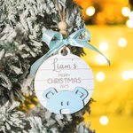 Gepersonaliseerde Houten Baby's Eerste Kerstbal met Gepersonaliseerde Naam Kerstcadeau voor een Nieuwe Baby