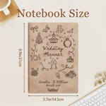 Planificateur de mariage personnalisé en cuir PU avec 120 pages lignées et nom Cadeau de fiançailles pour la future mariée