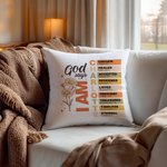 Personalised God Says Bible Verse Birth Flower Soft Cushion Cover with Name Home Decor Birthday Christmas Gift for Women Christians