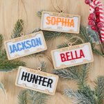 Personalized New Driver License Plate Style Wooden Ornament with Name Year and Lanyard Home Decor Christmas Gift for Family Friends Teen