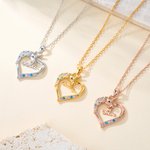 Personalizada Fantasía Unicornio Corazón Colgante Collar con Nombre Dainty Joyería Cumpleaños Navidad Regalo para Niña Niño Hija