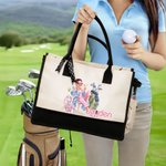 Bolsa de lona grande personalizada con nombre y correa de transporte Regalo de cumpleaños aniversario para mujeres amantes del golf
