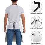 Personalized Grillfather Cartoon Character Name Apron with Front Pockets Birthday Christmas Gift for Dad Grandpa Husband BBQ Enthusiasts
