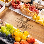 Personalized Engraved Floral Monogram Acacia Marble 11 Pcs Cutting Board Coaster Set with Bowl and Spoon Housewarming Gift for Family