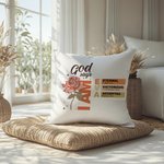 Personalised God Says Bible Verse Birth Flower Soft Cushion Cover with Name Home Decor Birthday Christmas Gift for Women Christians