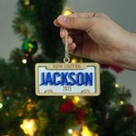 Personalized New Driver License Plate Style Wooden Ornament with Name Year and Lanyard Home Decor Christmas Gift for Family Friends Teen