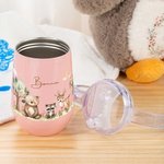 Spersonalizowany kubek niedźwiadek szop jeleń zwierzę leśne 10 uncji spożywczy izolowany kubek niekapek z imieniem i uchwytem prezent urodzinowy dla dzieci na baby shower