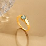 Bague de pierre de naissance carrée personnalisée Bijoux de fantaisie à porter au quotidien Cadeau d'anniversaire pour homme