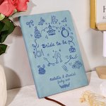 Planificateur de mariage personnalisé en cuir PU avec 120 pages lignées et nom Cadeau de fiançailles pour la future mariée