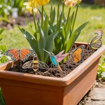 Henkilökohtainen värjätty Monarch Butterfly Bee Suncatcher nimi Garden Pot koristelu Syntymäpäivälahja naisille puutarhurit