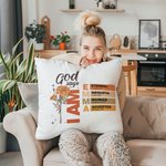 Personalised God Says Bible Verse Birth Flower Soft Cushion Cover with Name Home Decor Birthday Christmas Gift for Women Christians