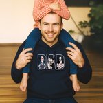 Personlig Broderad Pappa Mamma 3 Bilder Mjuk T-shirt Sweatshirt Hoodie Dagligt Slitage Födelsedag Jubileum Present till Föräldrar