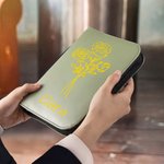 Personalized Birth Flower Bible Verses PU Leather Book Cover with Name Birthday Anniversary Gift for Christians Women