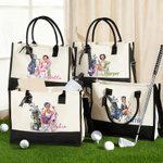 Bolsa de lona grande personalizada con nombre y correa de transporte Regalo de cumpleaños aniversario para mujeres amantes del golf