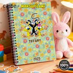 Personalised Cute Long-Tailed Marsupilami A5 Spiral Notebook with Name and Year Birthday Gift for Boys Girls | Callie × Marsupilami®