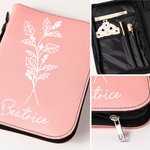 Personalized Birth Flower Bible Verses PU Leather Book Cover with Name Birthday Anniversary Gift for Christians Women