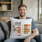 Personalised God Says Bible Verse Birth Flower Soft Cushion Cover with Name Home Decor Birthday Christmas Gift for Women Christians