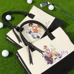 Bolsa de lona grande personalizada con nombre y correa de transporte Regalo de cumpleaños aniversario para mujeres amantes del golf