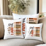 Personalised God Says Bible Verse Birth Flower Soft Cushion Cover with Name Home Decor Birthday Christmas Gift for Women Christians