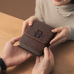Personalized Retro Initial Name PU Leather Pen Case with 6/12 Slots Birthday Christmas Gift for Men Officers