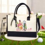 Bolsa de lona grande personalizada con nombre y correa de transporte Regalo de cumpleaños aniversario para mujeres amantes del golf