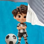 Personalisierte Weiche Decke mit Kleinem Cartoon-Fußballer Namen und Nummer Wohndeko Geburtstagsgeschenk für Jungen Mädchen Fußball-Fans