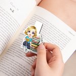 Marcapáginas magnético personalizado con nombre diseño floral y personaje de dibujos animados regalo de cumpleaños para familia y amigos