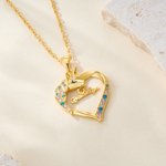 Personalizada Fantasía Unicornio Corazón Colgante Collar con Nombre Dainty Joyería Cumpleaños Navidad Regalo para Niña Niño Hija