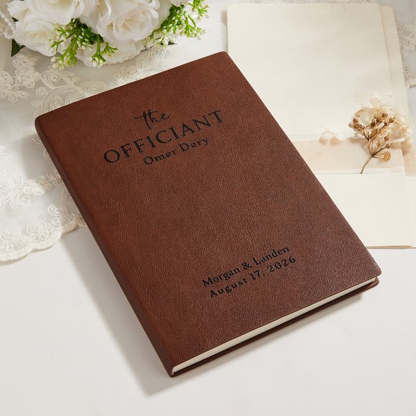 Personnalisé Nom Date Design Multicolore A5 PU Leather Notebook Wedding Thank You Gift for Wedding Officiant