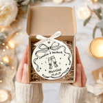 Personalized Romantic Wedding Bow Ceramic Ornament with Name and Date Christmas Tree Decor Wedding Gift for Newlyweds Couples