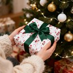 Personalized Christmas Theme Cute Santa Claus Wrapping Paper with Name Holiday Decor Christmas Gift for Family Friends