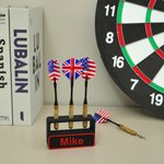 Personalized Multicolour Stand Dart Holder with Name Holds 3 Darts Desk Decor Birthday Game Club Gift for Dart Lovers