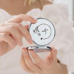 Gepersonaliseerde Geboorte Bloem Zak make-up spiegel met gegraveerde naam Verjaardag Huwelijk Gift voor vrouwen bruidsmeisjes