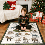 Personalized Forest Dinosaur Soft Throw Blanket with Name Home Decor Birthday Gift for Kids Dinosaur Lovers