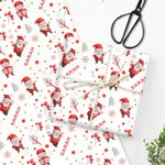 Personalized Christmas Theme Cute Santa Claus Wrapping Paper with Name Holiday Decor Christmas Gift for Family Friends