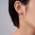 Pendientes personalizados con forma de corazón y piedra de nacimiento Joyas delicadas con nombre Día de la Madre Aniversario Cumpleaños Regalo para Mujeres Niñas