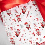Personalized Christmas Theme Cute Santa Claus Wrapping Paper with Name Holiday Decor Christmas Gift for Family Friends