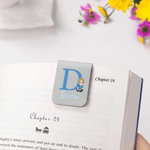 Marcapáginas personalizado de cuero PU con inicial nombre y personaje de dibujos animados regalo de cumpleaños para amantes de los libros