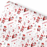 Personalized Christmas Theme Cute Santa Claus Wrapping Paper with Name Holiday Decor Christmas Gift for Family Friends